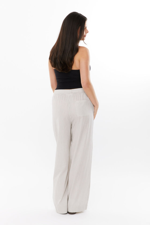 Mimi Pull On Pant, BEIGE/BLACK STRIPE