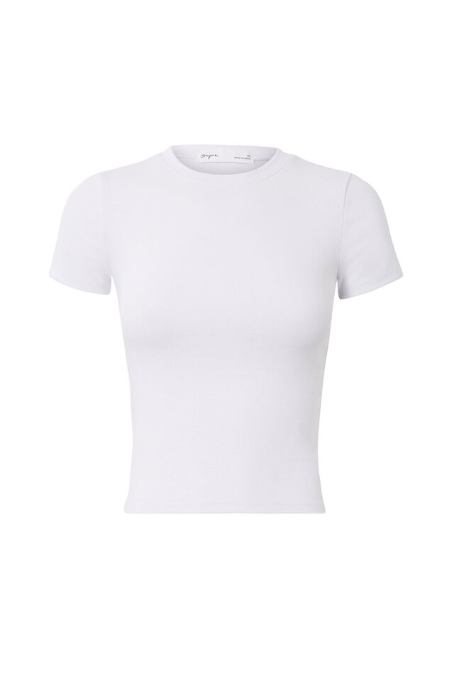 Cotton Fitted Tee, WHITE