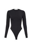 Luxe Long Sleeve Bodysuit, BLACK - alternate image 6