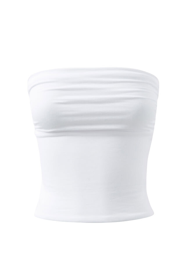 Stacey Strapless Top, WHITE