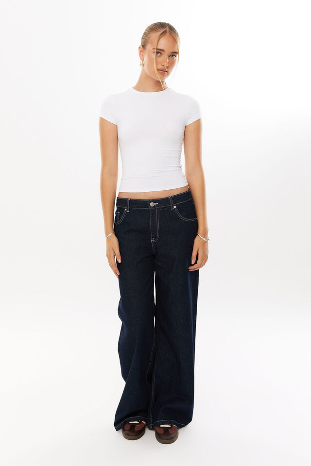 Luxe Longline Tee, WHITE