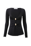 Super Smooth Celine Long Sleeve Top, BLACK - alternate image 6