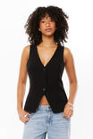 Taylor Longline Vest, BLACK - alternate image 3