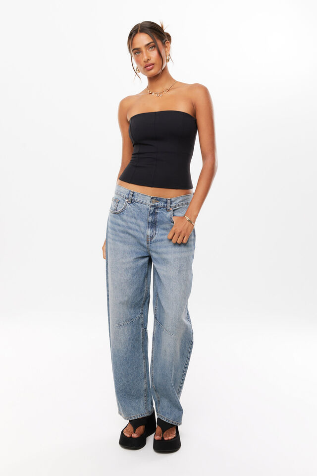Sammy Strapless Top, BLACK