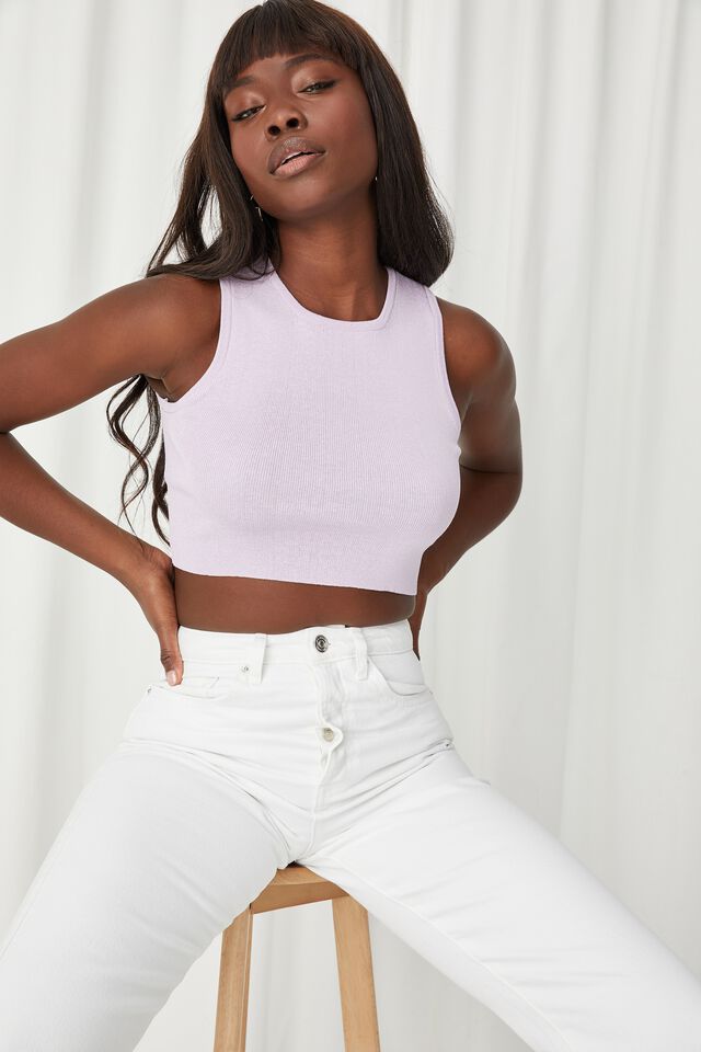 Elena Lace Up Backless Top, MUSKY LILAC