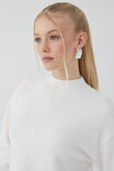 Marley Mock Neck Knit Jumper, MERINGUE WHITE - alternate image 4