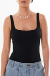 Luxe Square Scoop Bodysuit, BLACK - alternate image 5