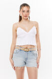 Studded Faux Suede Belt, BEIGE/BRUSHED GOLD - alternate image 1