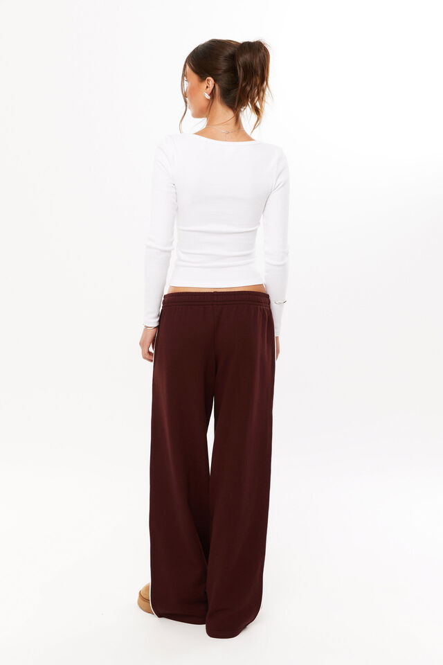 Jordyn Wide Leg Track Pant, WINTER WINE