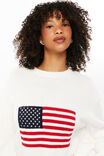 Bambie Crew Jumper, WINTER WHITE/USA FLAG - alternate image 5