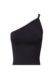 Luxe Jessica One Shoulder Top, BLACK - alternate image 6