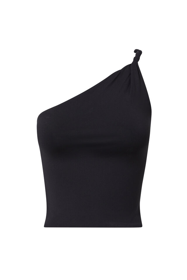 Luxe Jessica One Shoulder Top, BLACK