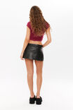 Rylie Micro Skort, BLACK PU - alternate image 3