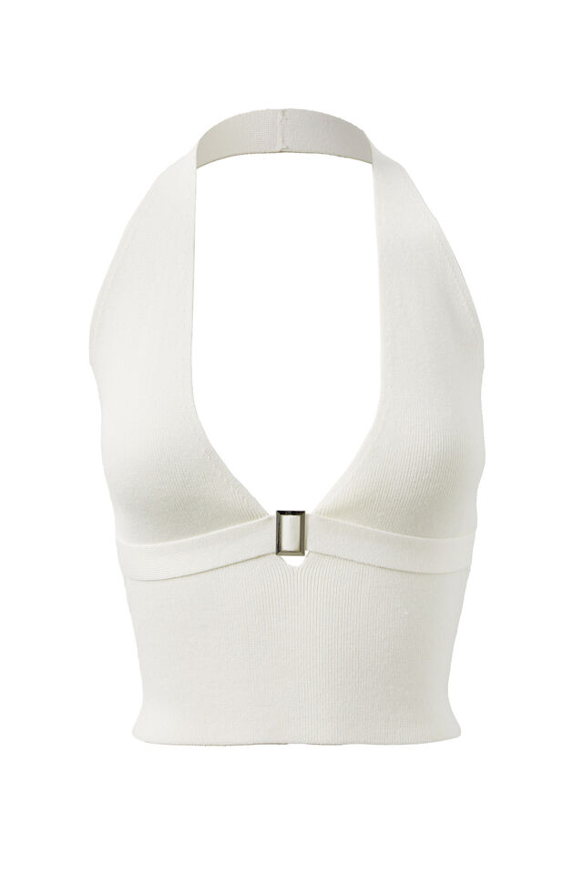 Molly Knit Halter Top, SUMMER WHITE