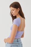 Luxe Short Sleeve Backless Tee, CLOUDY LILAC - alternate image 1