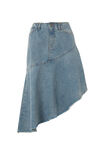 Asymmetrical Denim Midi Skirt, BYRON BLUE - alternate image 6