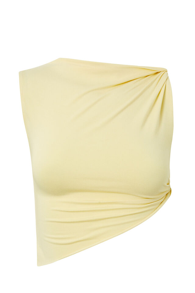 Soft Ruched Twist Top, GOLDEN BUTTER