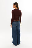 Luxe Long Sleeve Longline Tee, WINTER WINE - alternate image 4