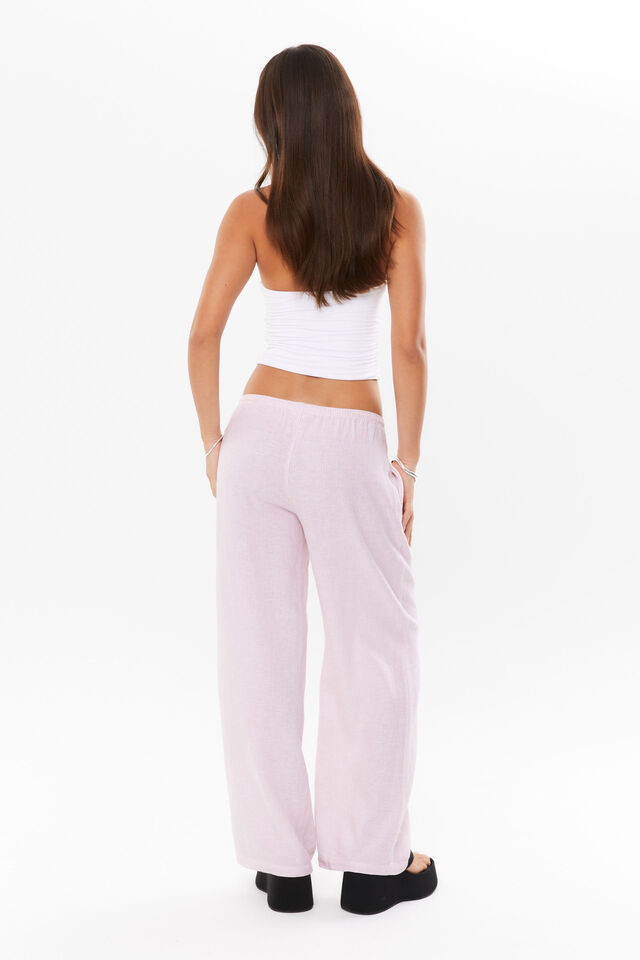 Henley Relaxed Linen Pant, GRAPEFRUIT PINK STRIPE