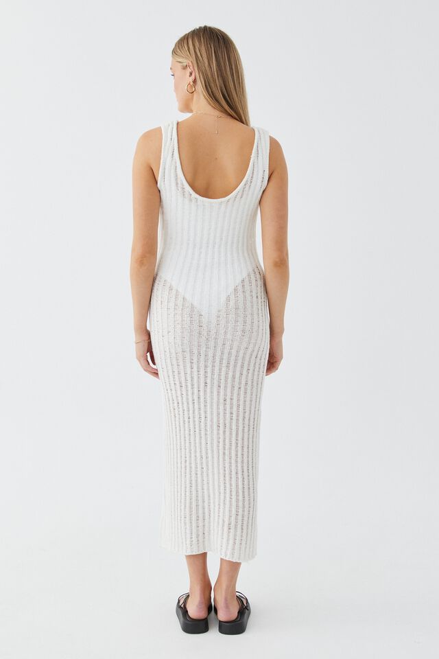 Nadia Open Knit Maxi Dress, WINTER WHITE