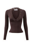 Luxe Georgia Long Sleeve Top, DEEP CHOC - alternate image 6