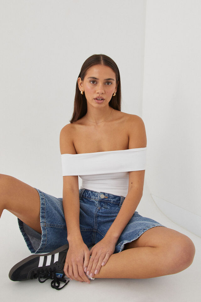 Luxe Off The Shoulder Top, WHITE