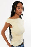 Soft Mia Ruched Top, BANANA YELLOW - alternate image 4