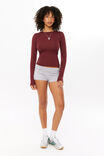 Luxe Long Sleeve Longline Tee, DARK PLUM - alternate image 2