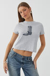 Everyday Graphic Tee, GREY MARLE/ COWGIRL - alternate image 1