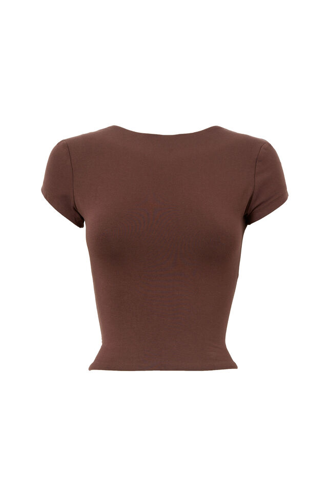 Soft Backless Tee, ESPRESSO BROWN