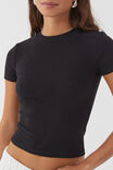 Cotton Fitted Tee, BLACK - alternate image 5