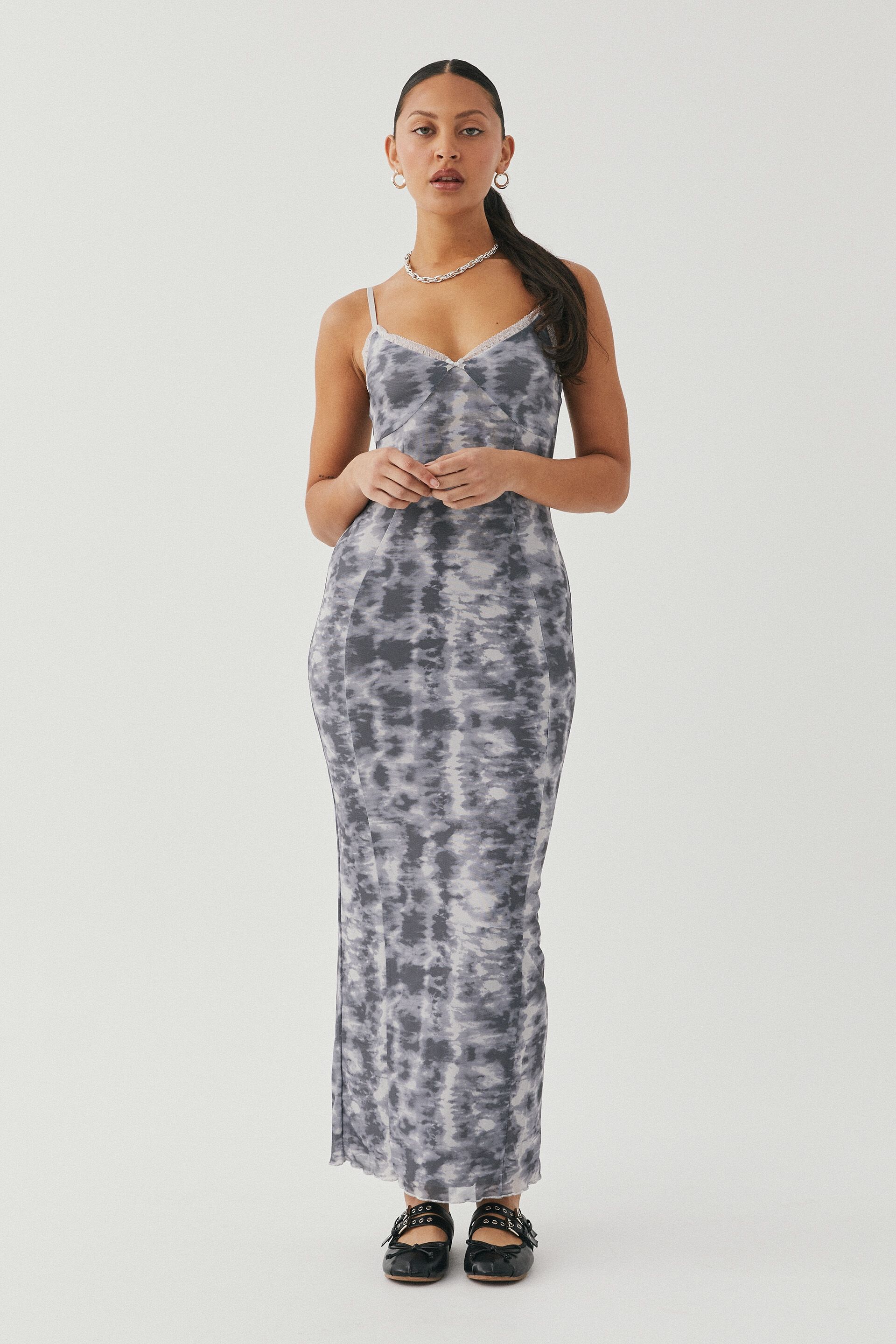 Grey 2025 mesh dress