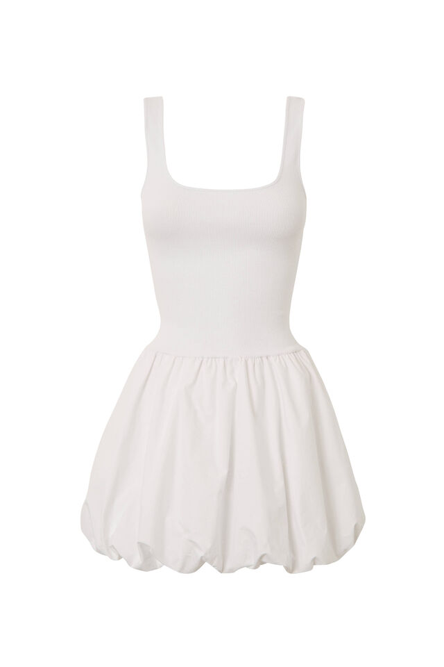 Clara Bubble Mini Dress, WHITE