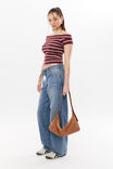 Bianca Off Shoulder Top, DARK PLUM/WHITE STRIPE - alternate image 5