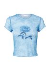 Raw Mesh Graphic T Shirt, BLUE/ROSE - alternate image 6
