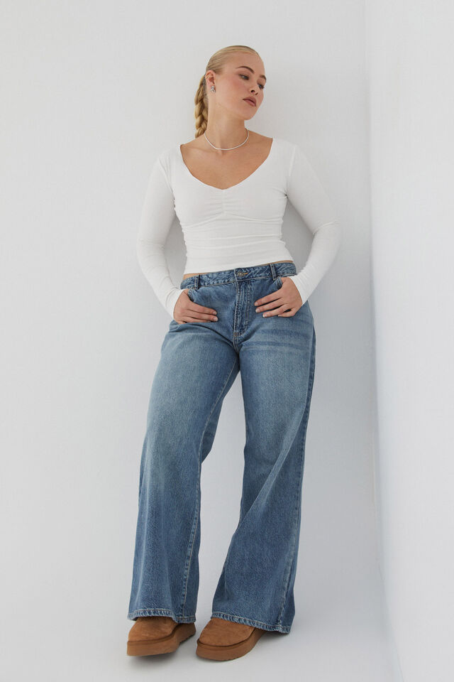 Audrey Long Sleeve Top, SUMMER WHITE