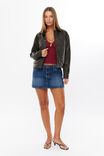 Asher Faux Leather Bomber Jacket, CHOC - alternate image 2