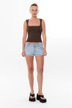 Luxe Open Neck Top, ESPRESSO BROWN - alternate image 2