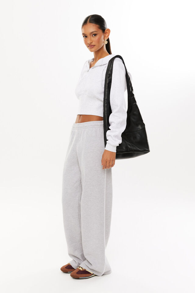 Jordyn Wide Leg Track Pant, GREY MARLE