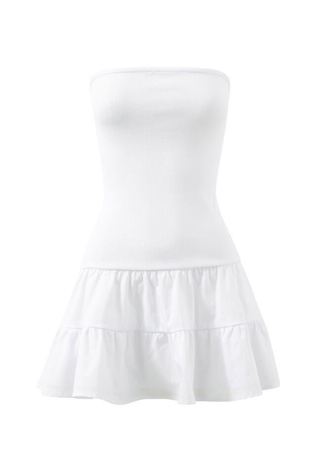 Sarah Strapless Mini Dress, WHITE