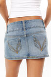 Y2k Denim Mini Skirt, PARIS BLUE - alternate image 4
