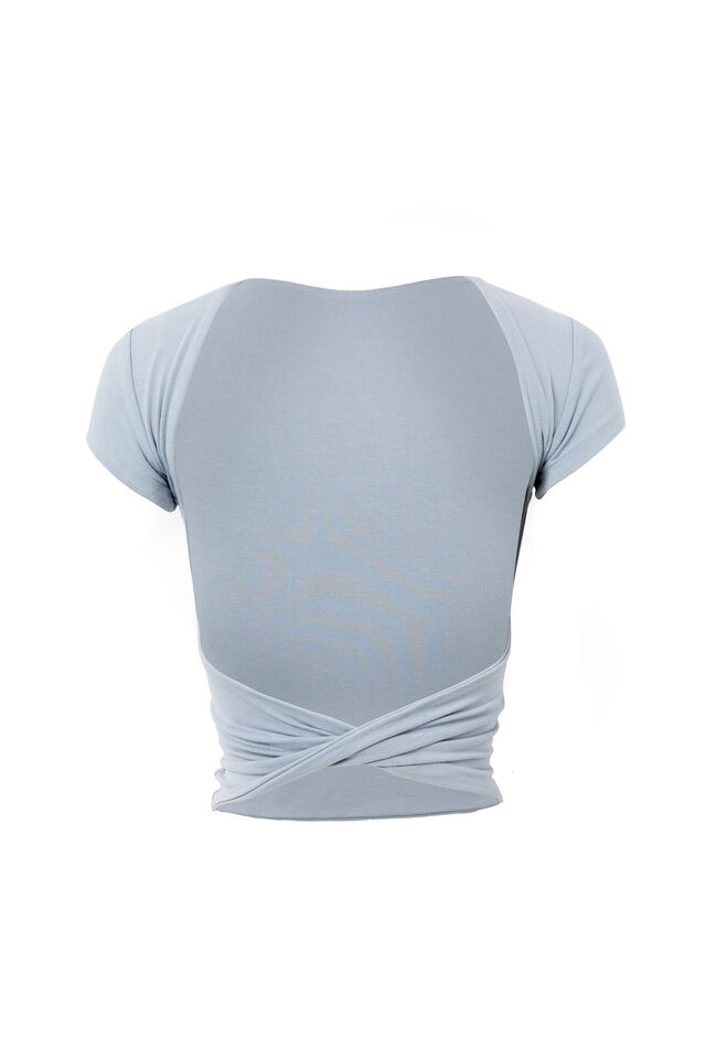 Soft Backless Tee, BLUE MIST