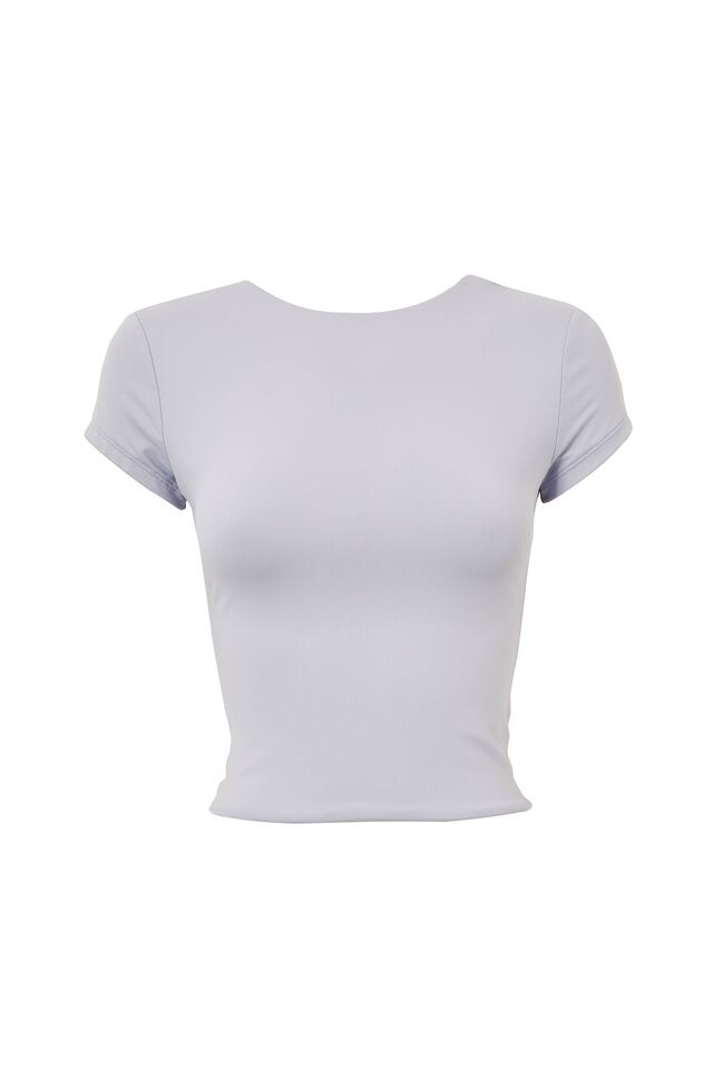 Luxe Short Sleeve Backless Tee, BLUE LILAC