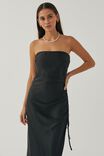 Audrina Strapless Maxi Dress, BLACK - alternate image 3