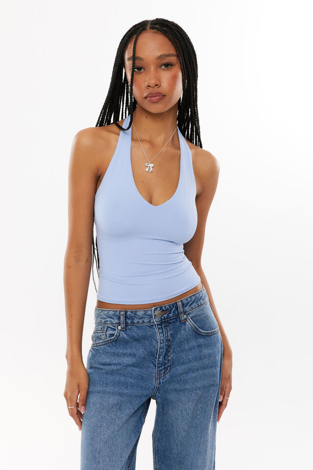 Luxe Halter Top, BLUEBERRY CREAM