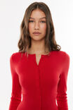 Cassie Button Through Knit Cardi, SCARLET RED - alternate image 4