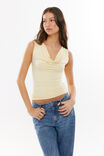 Capri Cowl Neck Top, BANANA YELLOW - alternate image 1