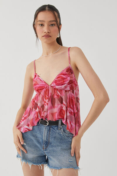 Alice Mesh Cami, ROSIE FLORAL PINK