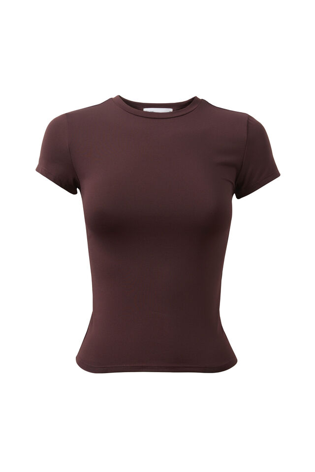Luxe Longline Tee, CHOC CHERRY