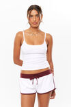 Ayla Sweat Short, WHITE/DARK PLUM - alternate image 2